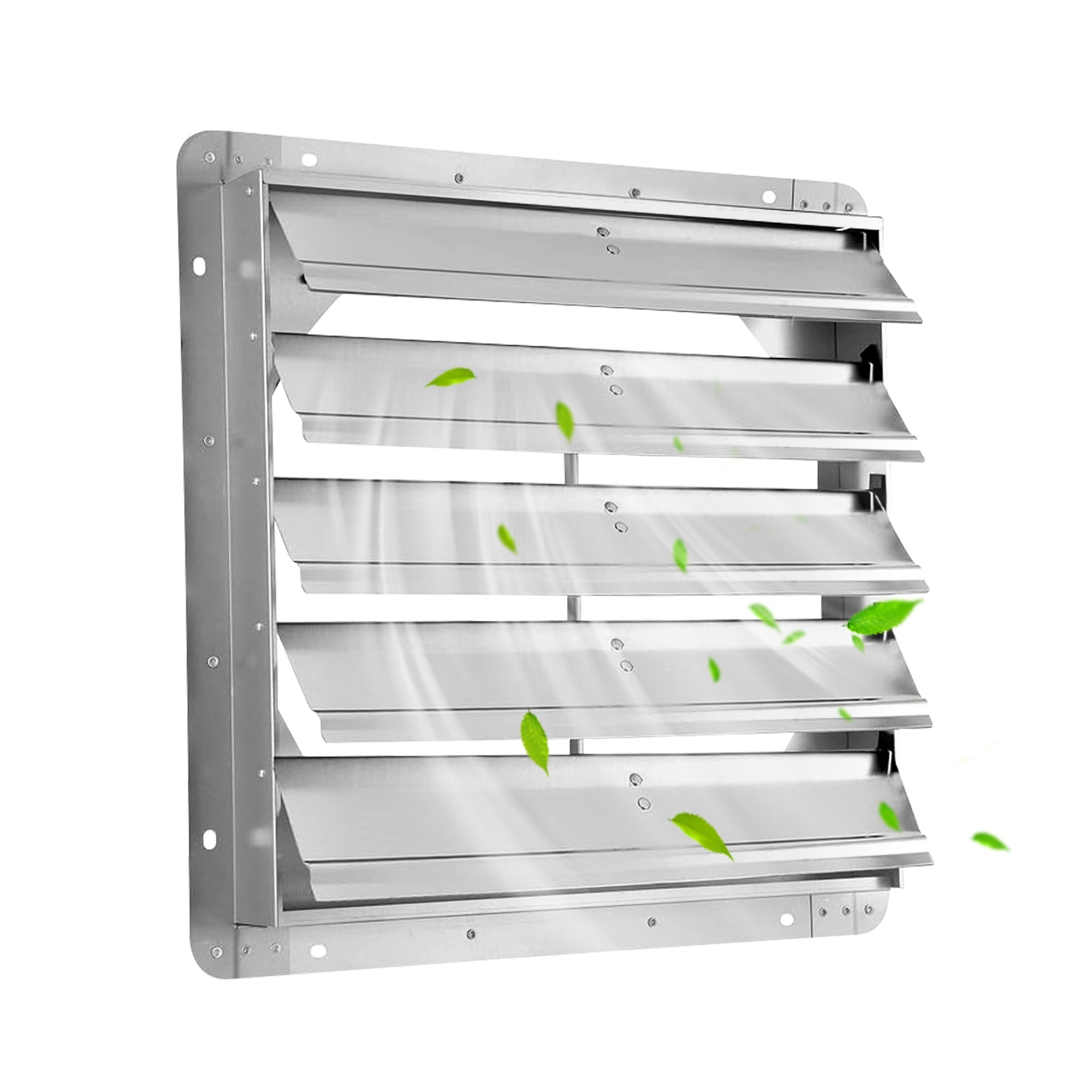 EdenDirect Square Aluminum Automatic Gravity Shutter Louver Gable Vent — 23.43in. x 23.43in., Corrosion-Resistant, Model# NTE-HIDAMP20